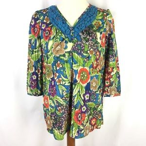Art Soul Womens Blouse Size Small Floral Boho